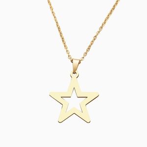 Stainless Steel Gold Star Necklace